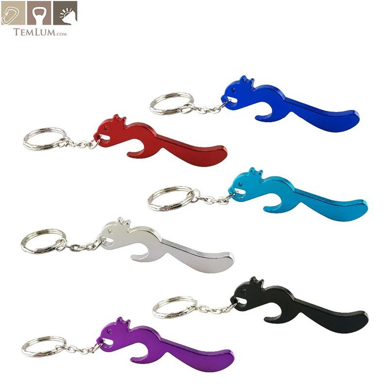 

TEMLUM 6 Pcs Aluminum Alloy Beer Opener Keychains Bottle Openers can Personalized Logo Wedding Gift