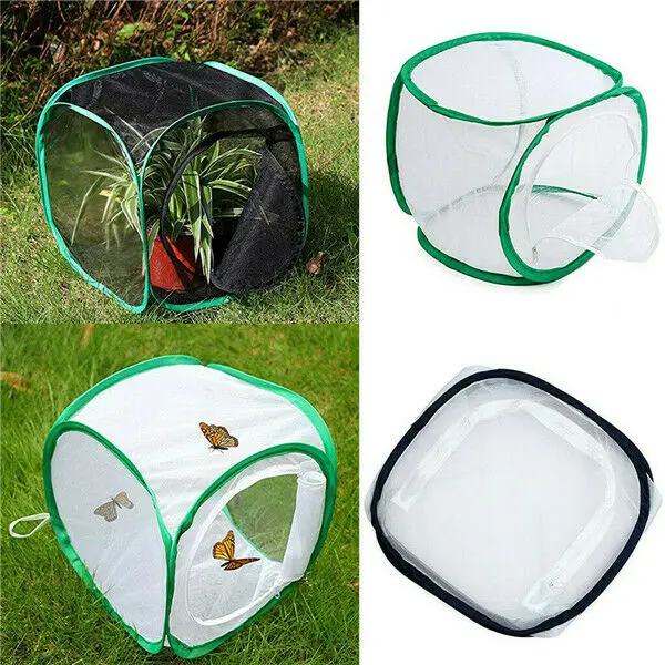 Insect Cage Foldable Butterfly Habitat Mesh Transparent Surface Portable Zipper Supplies Boxes | Дом и сад