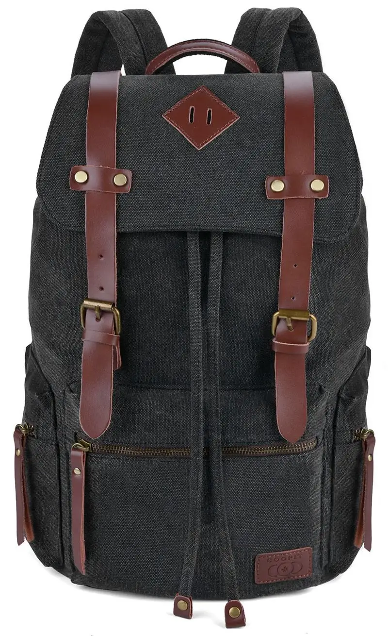 

Vintage Large Capacity Men Backpack Retro Canvas Schoolbag For Boys Students Teens Casual Drawstring Backpacks Daypacks