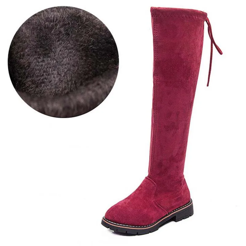 

autumn winter boots flannel cloth children's shoes Over the knee long boots for girls casual kids fashion long boots size 28-37