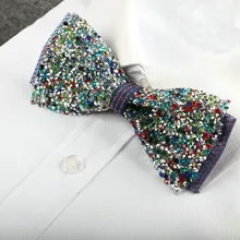 Мужская британская фотография вечерние свадебные галстуки на шею галстук брендовый дизайн бабочка с кристаллами Узелок блестящие галстуки-бабочки