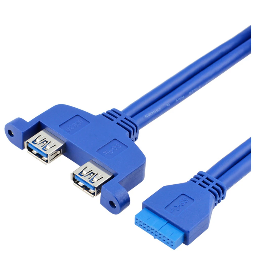 Кабель Разветвитель USB 3 0 на 2 порта фута 19 / 20 контактов|usb header|2 ports usb 3.020 pin |