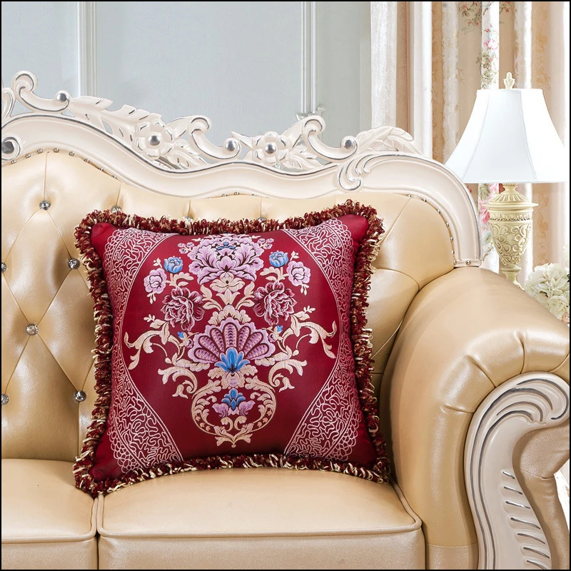 European Luxurious Cushion Cover Embroidered Silk Cushion Covers