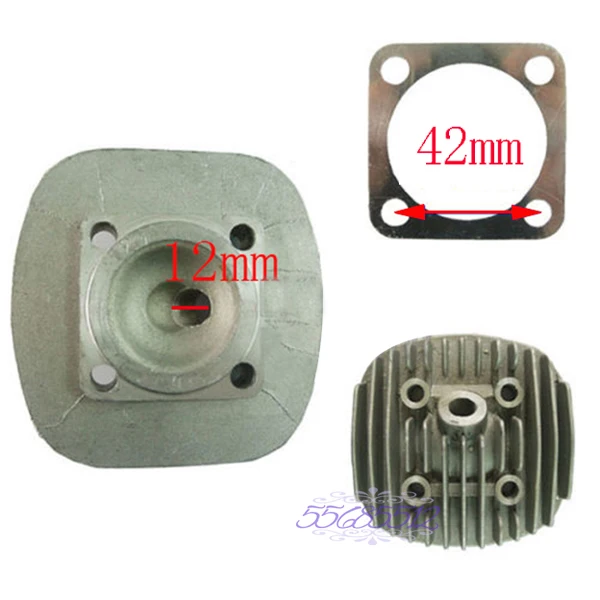 Juego de pistón de cabeza de cilindro de motor de 47mm para bicicleta motorizada de Gas 80cc