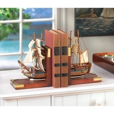 Sailing Schooner Bookends (1)