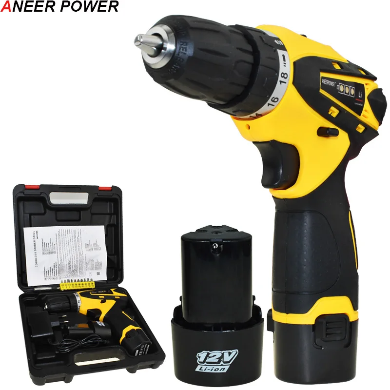 12v Drill Mini Batteries Screwdriver 1.5Ah Battery Capacity Power Tools