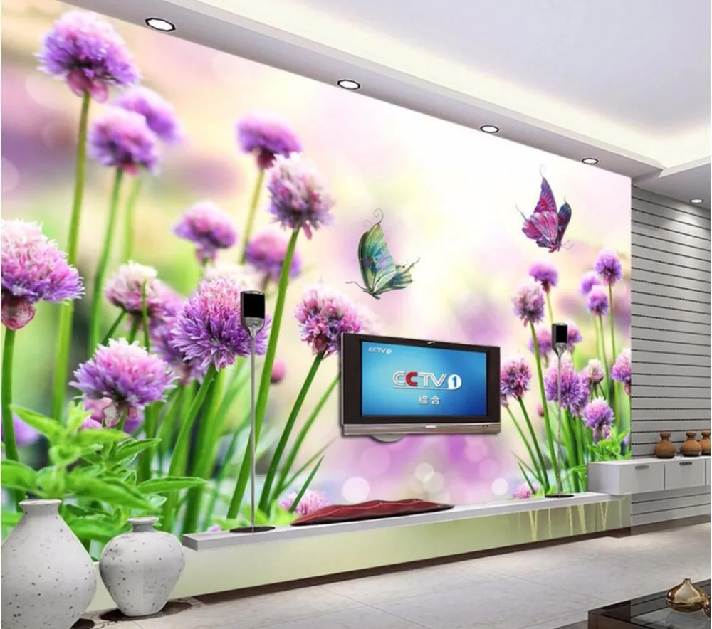 

Custom mural 3d photo wallpaper living room Hd lavender flowers home decor painting 3d wall murals wallpaper for walls 3 d