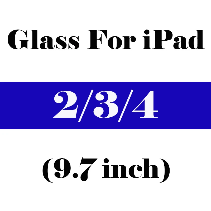 Черный Защитное стекло для Apple ipad 9,7 2 3 5 6 защита экрана закаленное ipad 9,7 Mini 4 1 Air Pro 10,5 дюймов планшет - Цвет: Черный