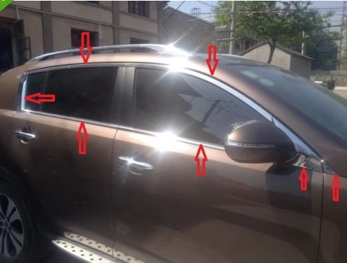 Steel window full Complete Around cover Trim for KIA sportage 2010 2011 2012 | Автомобили и мотоциклы