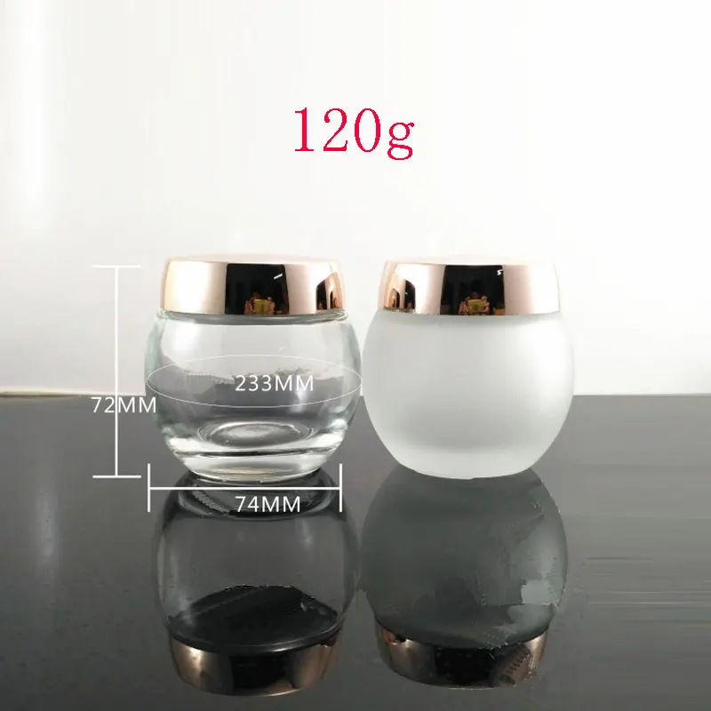 120G X 6 Empty Cosmetic Cream Glass Container ,4 OZ Skin Care Cream Glass Jar Gold Screw Cap Frosted Pot Mast Cream Bottle 100 pcs cosmetic bottle screw flat cover beautiful beauty skin care bottle washing and bathing dew storage container 20ml