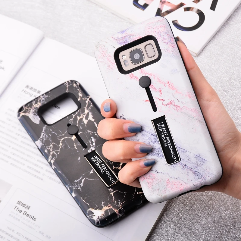 

Luxury Marble Case For Samsung S8 S9 Silicone Hide Stand Holder Case for Samsung A8 A7 A6 J4 J6 J8 Plus 2018 S7 Edge Note 8 9 S8