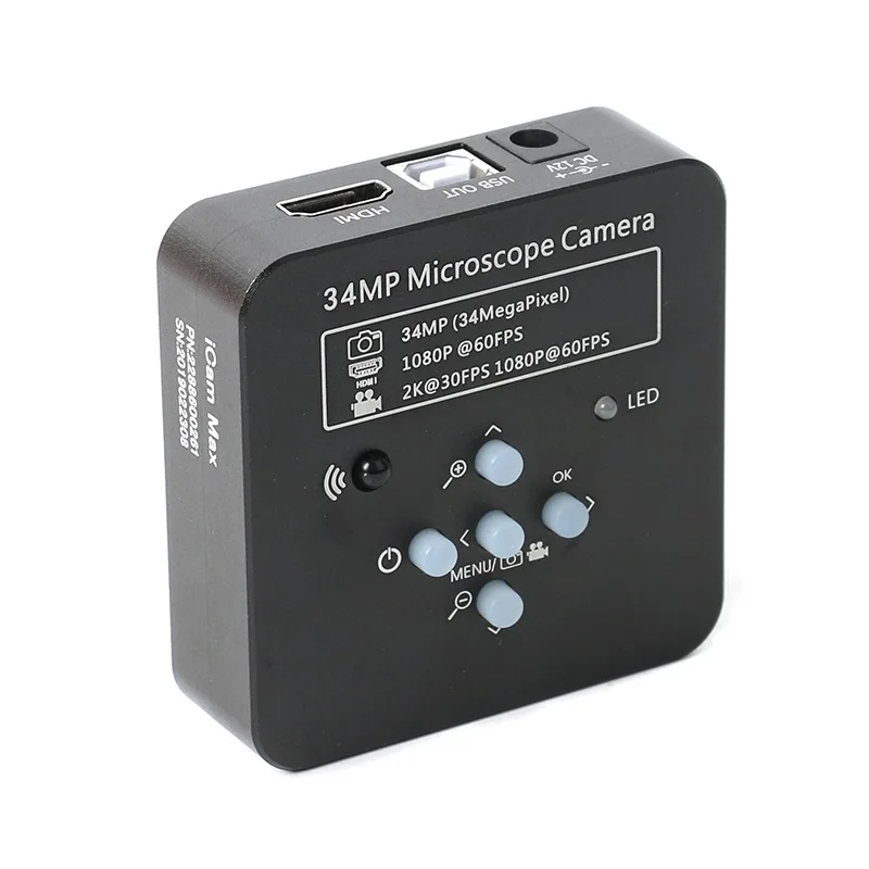 2K 34MP 1080P 60FPS электронный микроскоп HDMI/USB цифровой микроскоп камера видео лупа 100X 180X 300X зум C-mount объектив