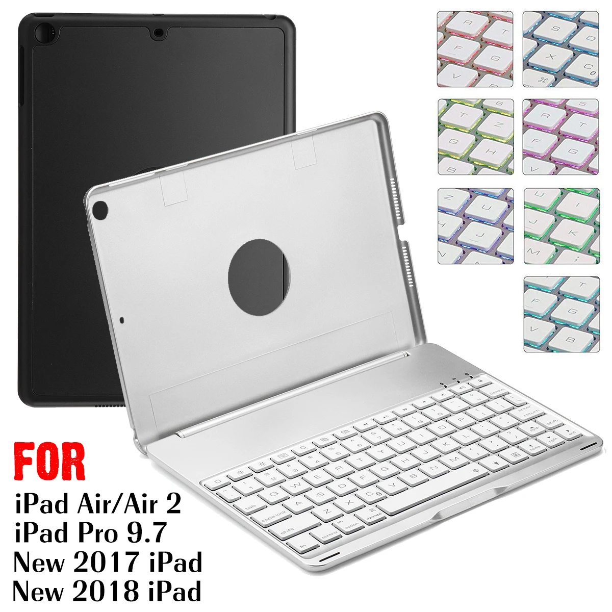 Tablet Case For iPad Keyboard Cover Case Bluetooth Wireless Keyboard Backlit For iPad Air 1 Case For 9.7 inch Cover Stand Holder Tablet Case For iPad Keyboard Cover Case Bluetooth Wireless Keyboard Backlit For iPad Air 1 Case For 9.7 inch Cover Stand Holder