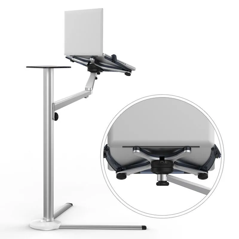  Laptop/Tablet PC/Smartphone Stand Holder Multifunction 3 in1 Computer Floor Stand Height/Angle Adju