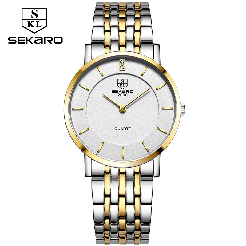 

SEKARO Business Luxury Women Watches Steel Waterproof Watch Woman Quartz Wristwatches Lovers Watch Relogio Feminino For Gift