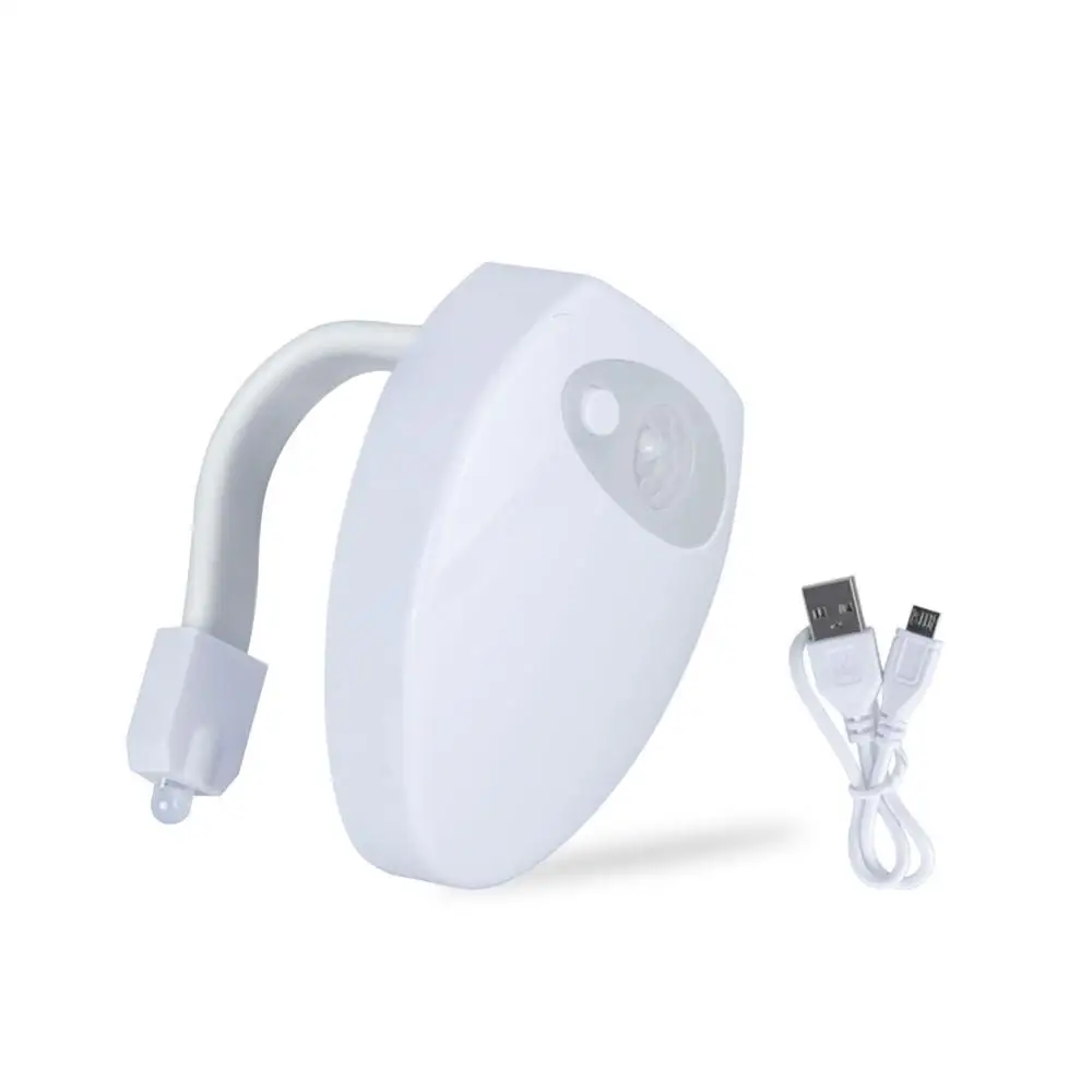USB перезаряжаемая подсветка для унитаз для ванной комнаты Туалет светильник с PIR датчиком движения светодиодный ночной Светильник для туалета сидящий светильник - Испускаемый цвет: USB Rechargeable