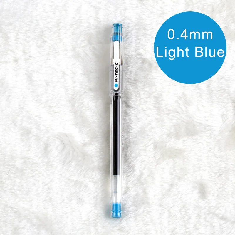 Япония PILOT HI-TEC-C гелевая ручка BLLH20C3/4/5 0.3 мм 0.4 мм 0.5 мм прозрачная ручка финансовые подпись офисная техника 1 шт - Цвет: light blue 0.4mm