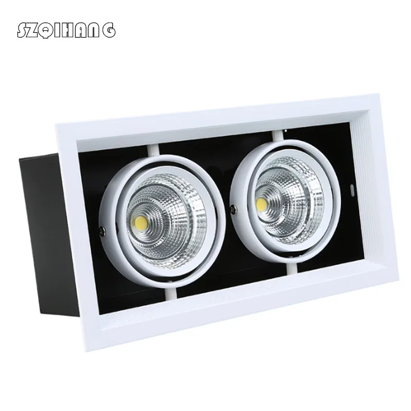 

Dimmable Led bean gall light grille light Led rectangular ceiling spotlight 2*10W/2*12W/2*15W double point light fitting 85-265V