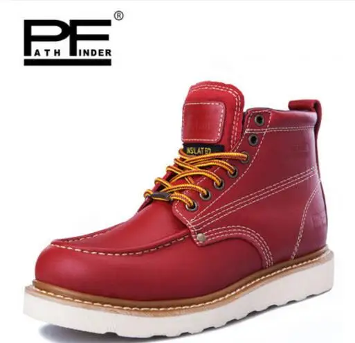 Goede Pathfinder Lederen mannen Waterdichte Motorfiets Tooling Enkellaars Lente Martin voor Man Mode hout Schoenen Westerse Bota