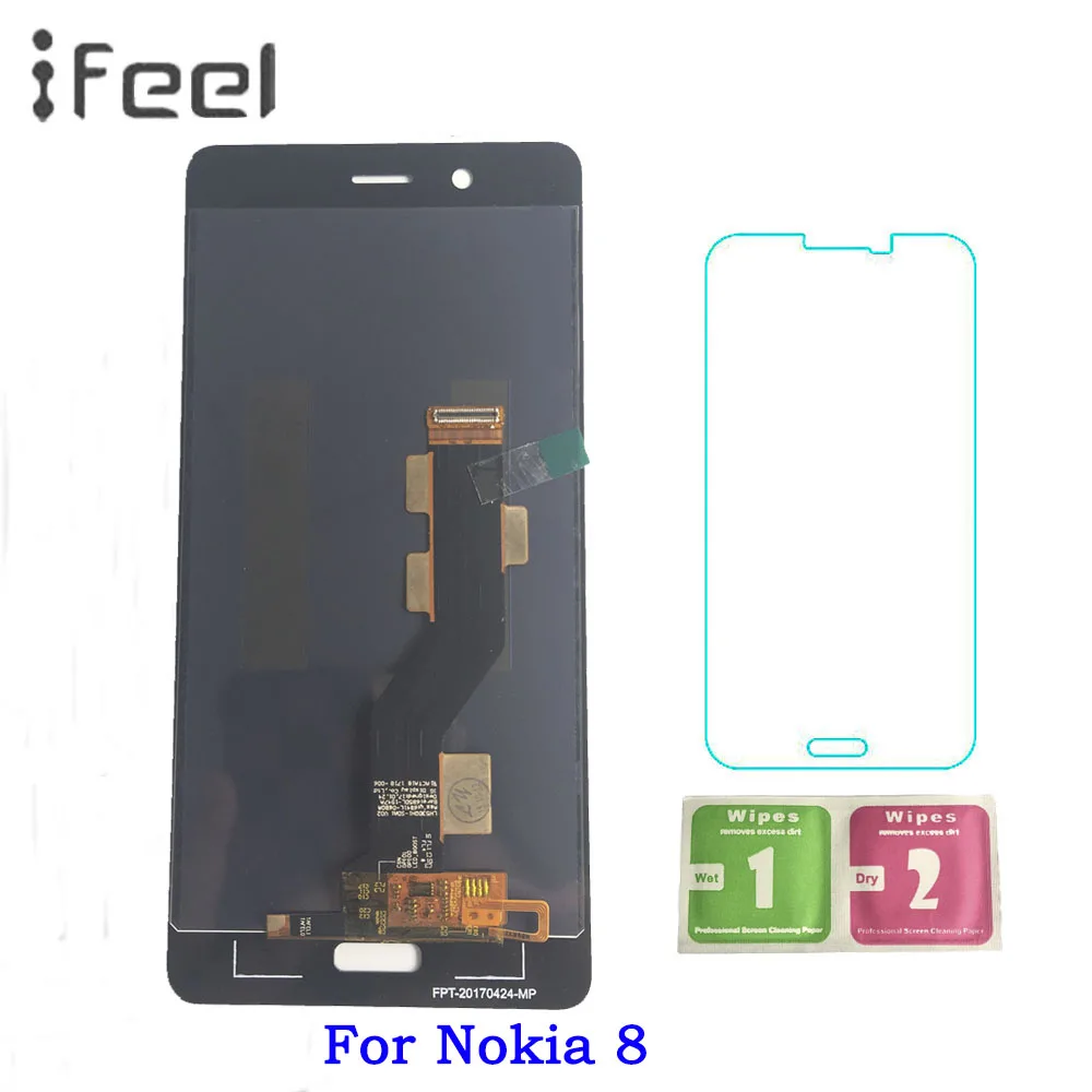 

Black LCD For Nokia 8 LCD Display Screen with Touch Screen Digitizer Assembly Free Shipping