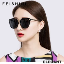 Best Price FEISHINI Brand Designer Plastic Oval Sunglasses Women Polarized Retro UV400 Fashion Driving korea Glasses Woman 2019