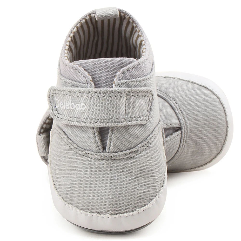 

Delebao Simple Style Shallow Hook & Loop Soft Sole Baby Boy Casual Canvas Shoes For 0-18 Months Wholesale