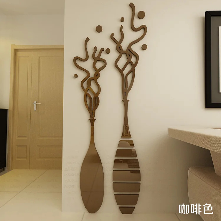 

Abstract vase acrylic wall stickers TV wallwaterproof Mirror wall stickers On the wall of Art decoration of pure color