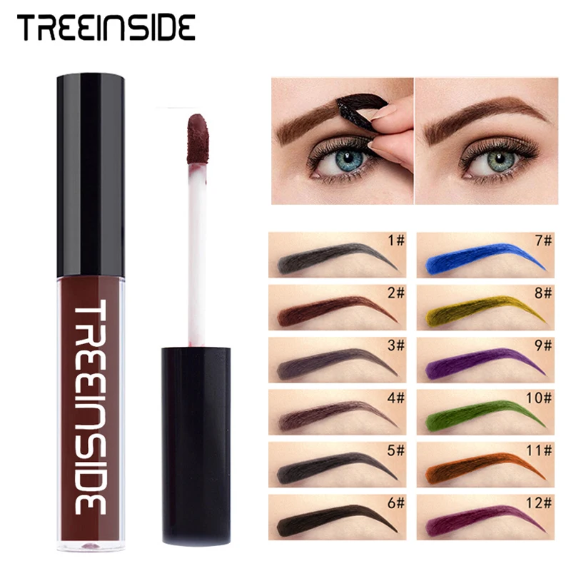 

Brand Waterproof Peel Off Eyebrow Cream Gel Eye Brow Tint Easy to Wear Long Lasting Brown Blue Purple Color Henna Eyebrow Makeup