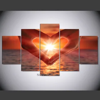 

Hot Selling 5 Pieces 5 Piece Stretched Giclee Printed Canvas Oil Painting Artwork Sea Beach Priting Wall Art Pictures