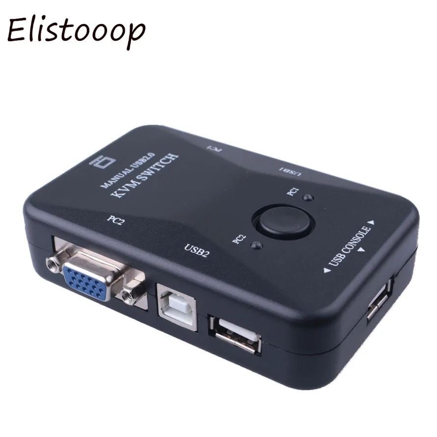 Elistoooop USB 2,0 KVM переключатель 1920*1440 3 порта VGA переключатель SVGA разветвитель коробка для клавиатуры мышь монитор адаптер