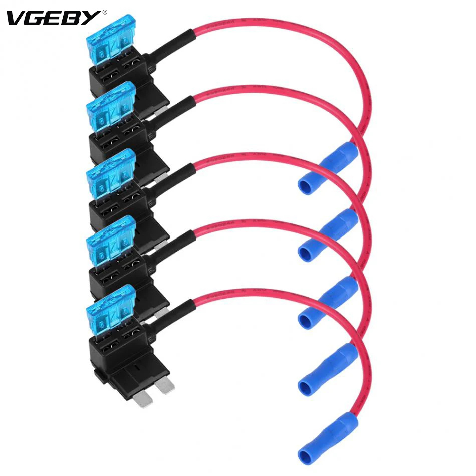 

5Pcs Car Auto Add-a-circuit Fuse Tap Adapter Standard ATO ATC Blade Fuses Holder Car Fuse Adapter