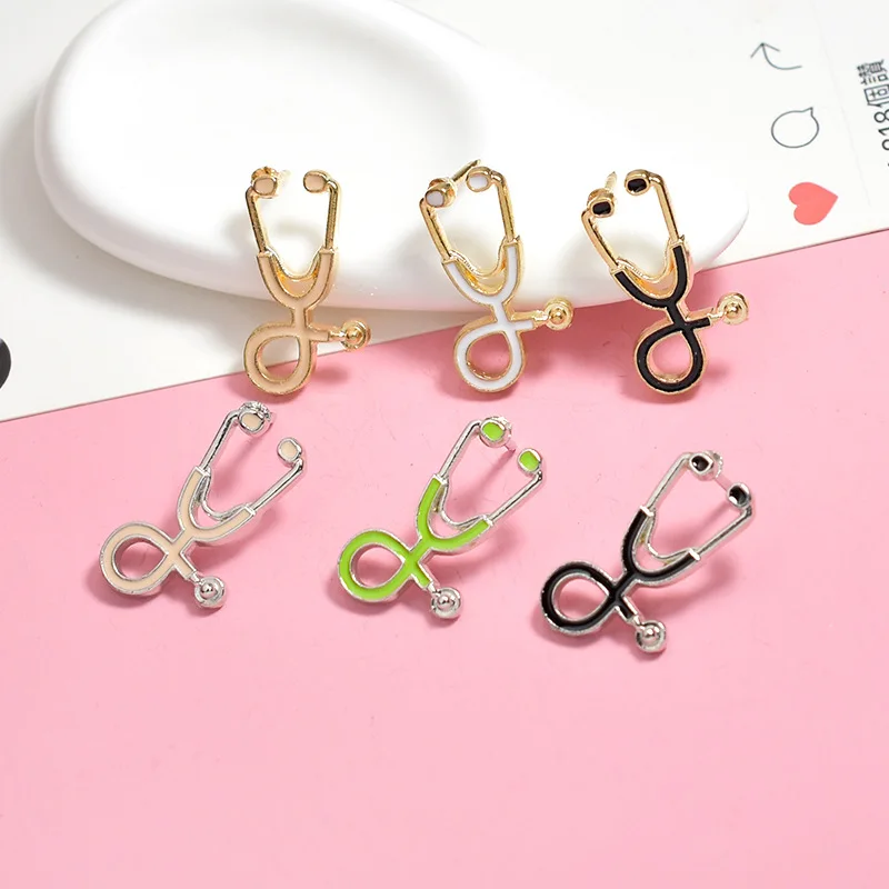 

Cartoon style Brooches Doctor Nurse Stethoscope Brooch Medical Jewelry Enamel Pin Denim Jackets Collar Badge Pins Button Trendy