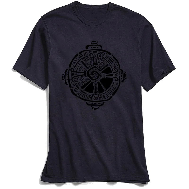 Hunab Ku All Cotton Tops Shirt for Men Gift T-shirts Birthday Special Round Neck T-Shirt Short Sleeve Wholesale Hunab Ku navy