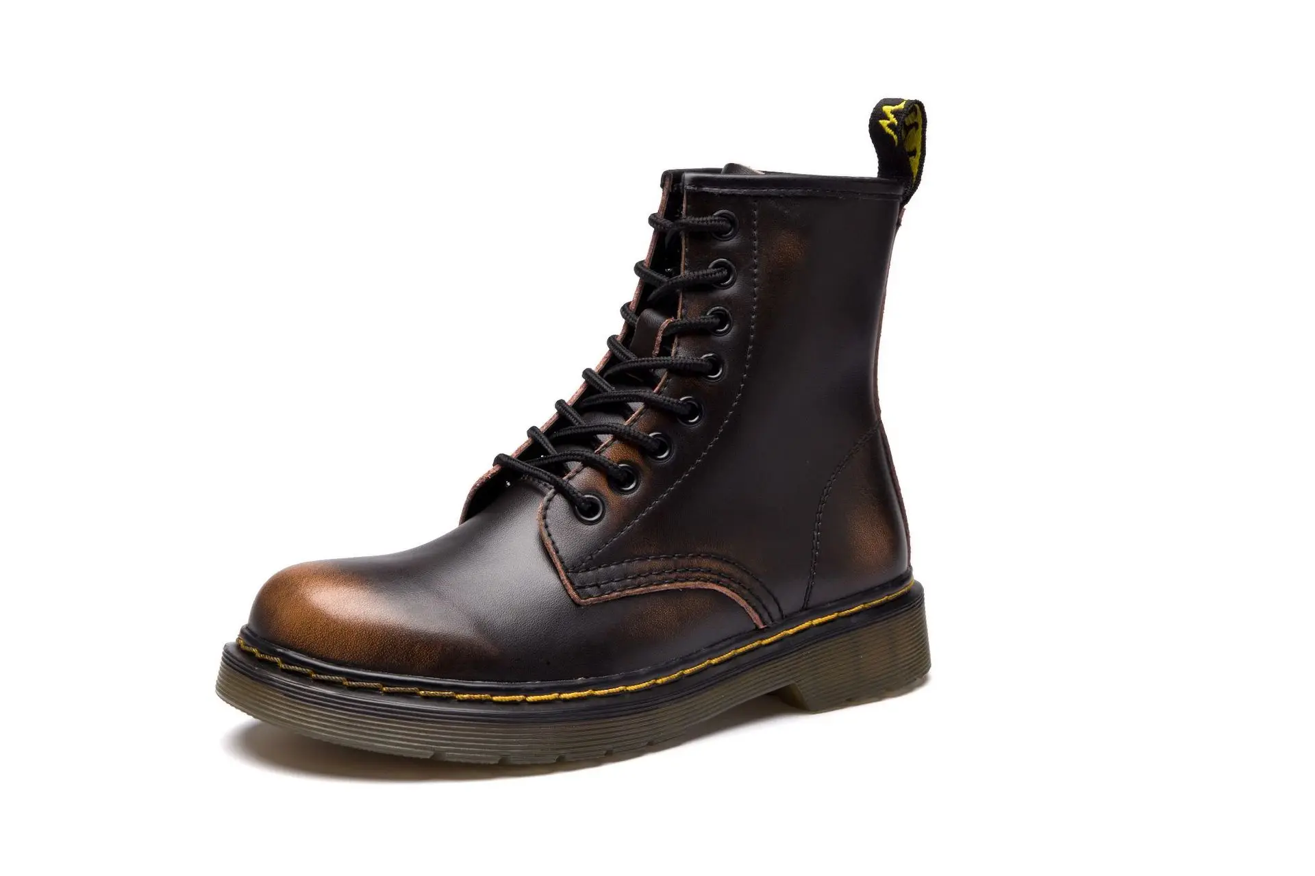 

2018 Women Boots Dr Martin boots High quality split Leather shoes High Top Motorcycle Autumn Winter shoe woman snow Boots w7577