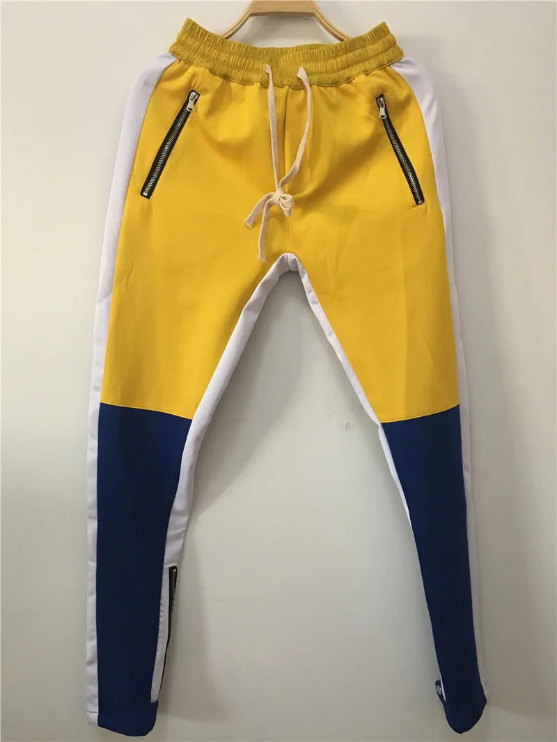 DARK ICON Color Block Patchwork Fit Style Men's Pants with Leg Opening Zipper 2019 New Fashion Streetwear Pants Men