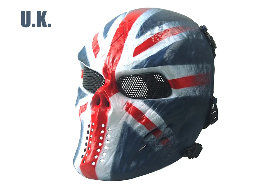 Chief M08, маска с черепом для всего лица, Пейнтбольная, воздушная, мягкая, пластиковая, тактическая маска для CS, военная игра, Хэллоуин, смерти, косплей, Спортивная, защитная