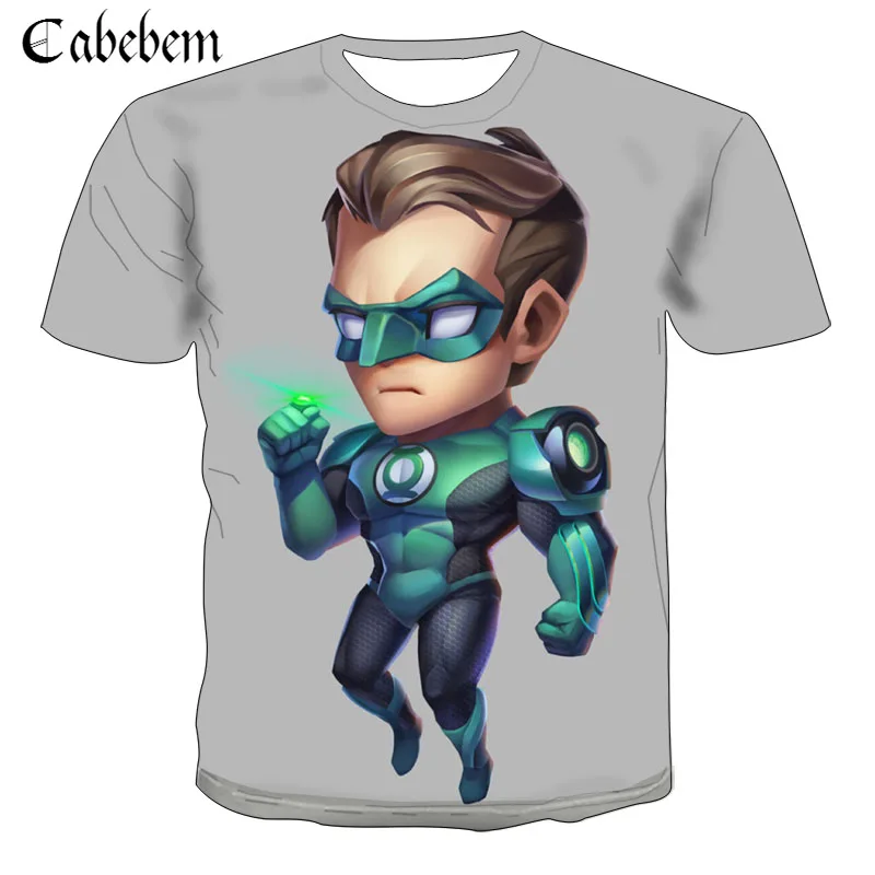 

2019 summer men T-shirts anime cartoon superhero 3D print Tshirt casual Harajuku short-sleeved tops Teen slim breathable tee