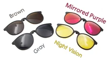 Women Vintage Round Magnetic Sunglasses Clip-On For Model 5516