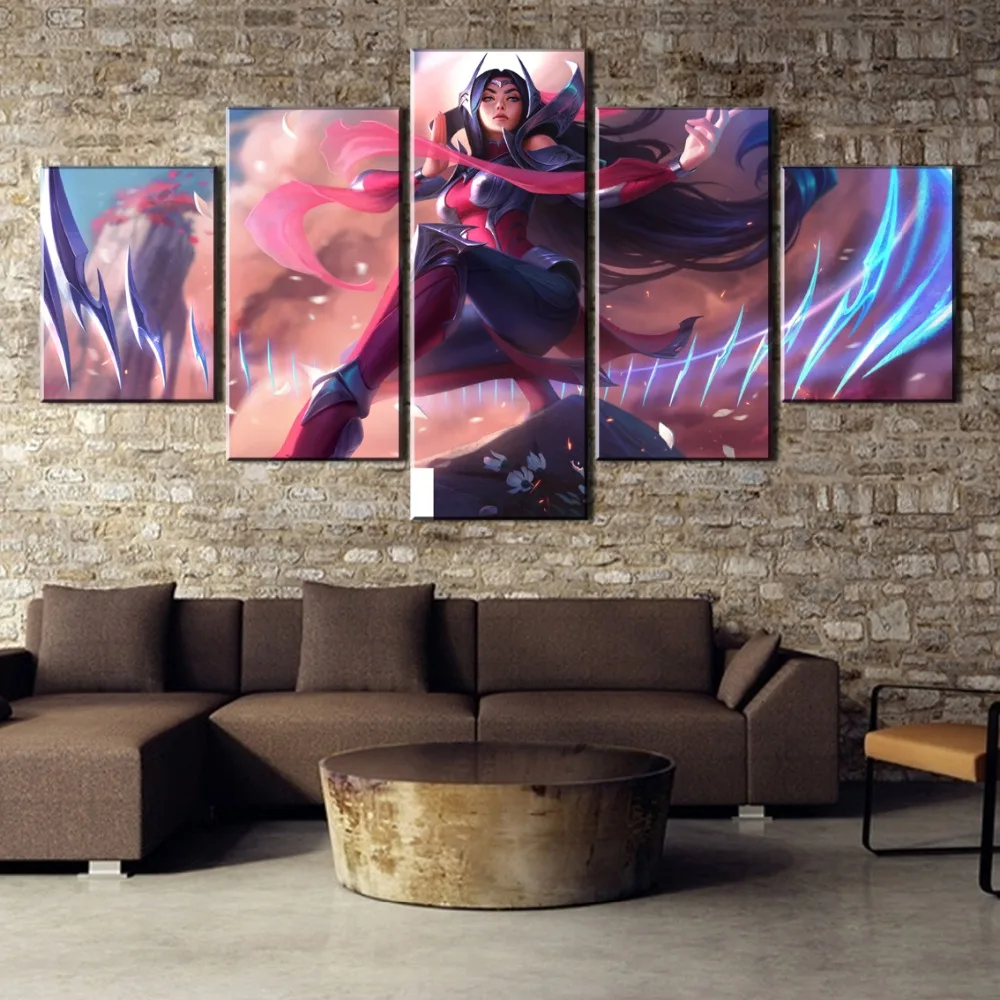 5-Panel-Game-Poster-League-of-Legends-Irelia-Canvas-Painting-Artwork-Wall-Decor-Animation-Pictures-Printed (1)