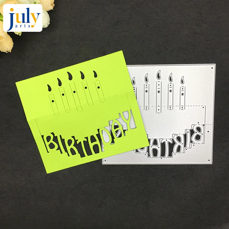 

Julyarts Metal Die Cuts Birthday Letter Candle Card Cutting Dies for DIY Scrapbooking Newarrive Selling Craft Dies Embossing