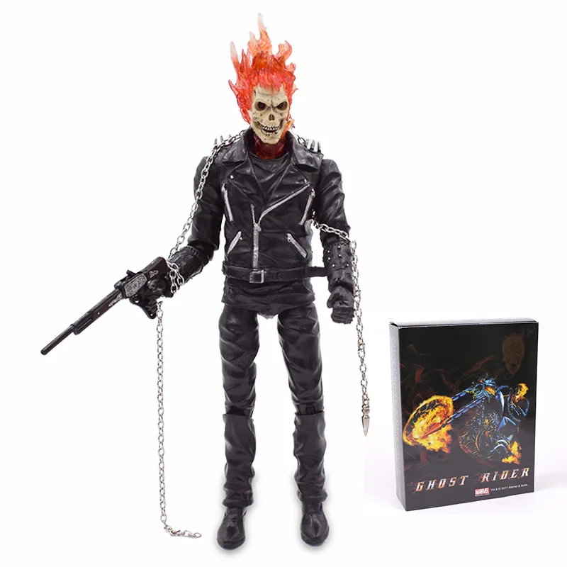 

2019 New 9'' Superhero Ghost Rider Johnny Blaze Red and Blue PVC Action Figure Collectible Model Toy