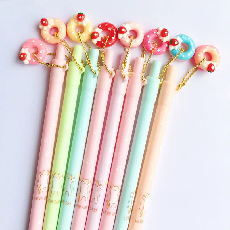 

48 pcs/lot Doughnut Cat Mechanical Pencil Student Pencil Automatic Pen For Kid School Office Supply Escolar Papelaria