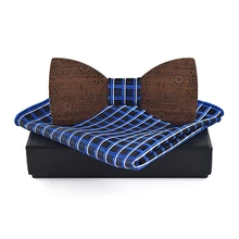 Mantieqingway деревянная бабочка платок комплект деревянный галстук-бабочка без рукавов, для детей, с полоской шеи галстуки для свадьба брак галстук Для женщин Карманный Полотенца