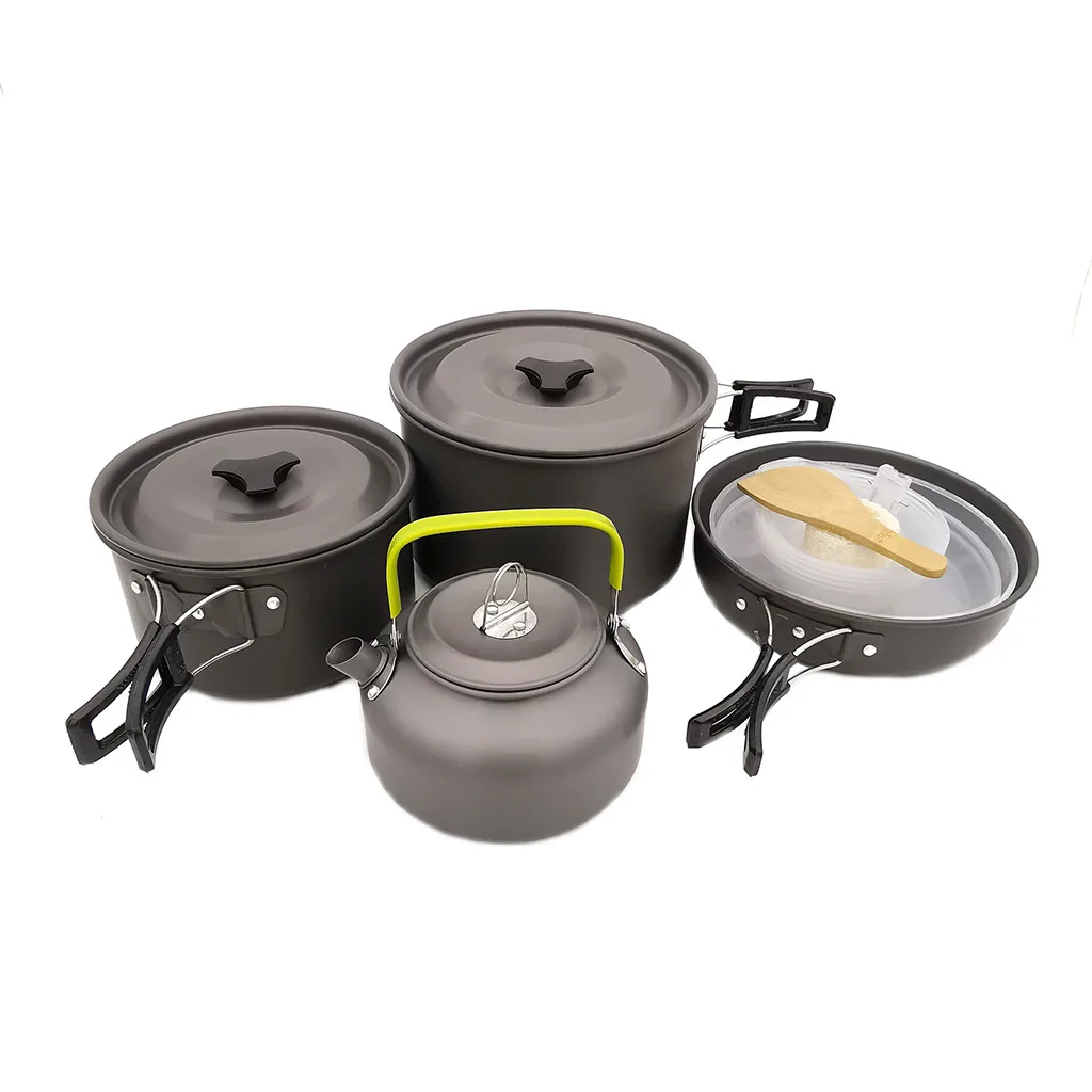 

Outdoor Camping Cookware Combination Cookware Tableware Picnic Bowl Pot Pan Set Cookware Cooking Pots And Pans Kitchen hot