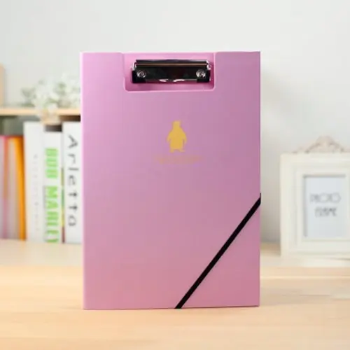 

XRHYY A4 Office Stationary Double-clip Document/File/ Folder/ Data Paper Clipboards with Bandage,Purple