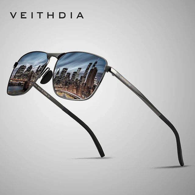 VEITHDIA Brand Men's Vintage Square Sunglasses Polarized UV400 Lens Eyewear Accessories Male Sun Glasses For Men/Women V2462