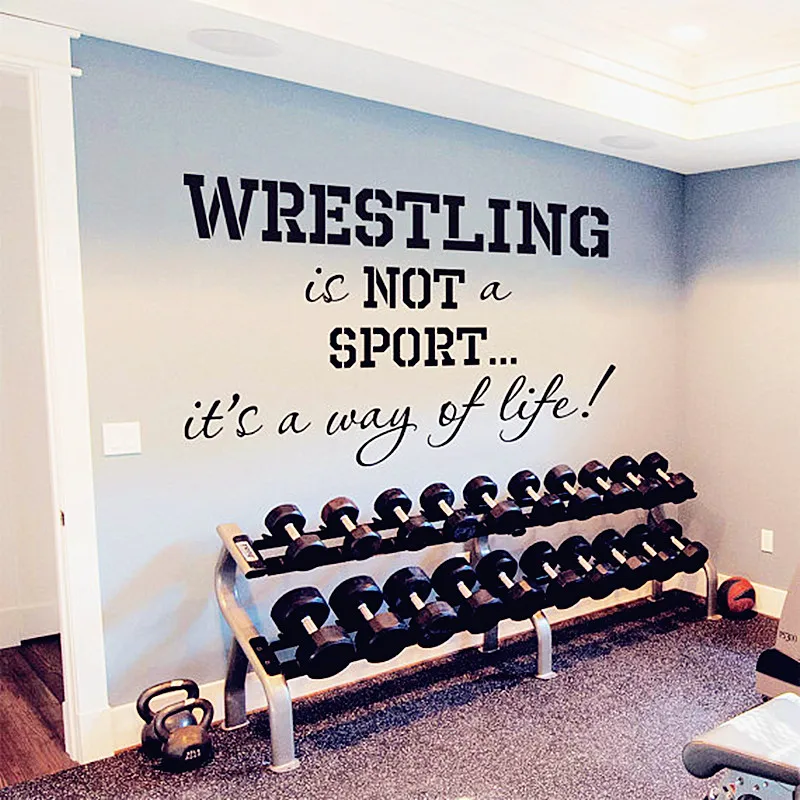 Виниловые наклейки для спортзала Борьба это образ жизни|designer wall stickers|wall stickerwall