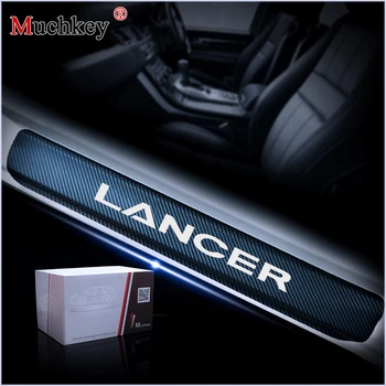 

For Mitsubishi LANCER Carbon Flber Vinyl Sticker Car Door Sill Protector Scuff Plate Door sil guard Car Accessories