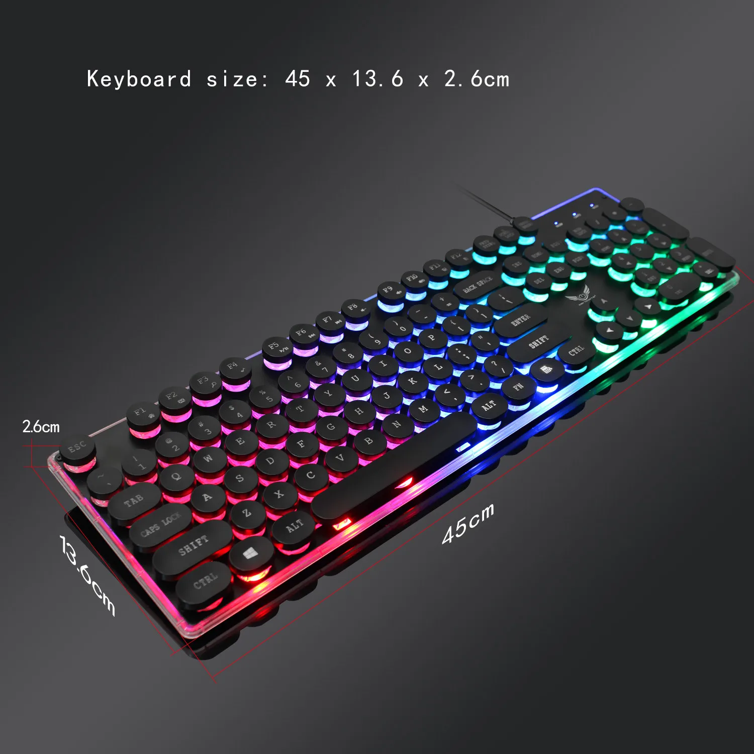 VOBERRY ZeroDate KB202 подсветка профессиональная игровая машина Handfeel USB клавиатура Мультимедийное освещение цветной светодиодный usb-кабель