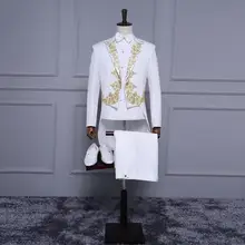 Palace style men’s suit tuxedo high quality custom embroidery wedding the groom suit handsome two-piece Christmas dress